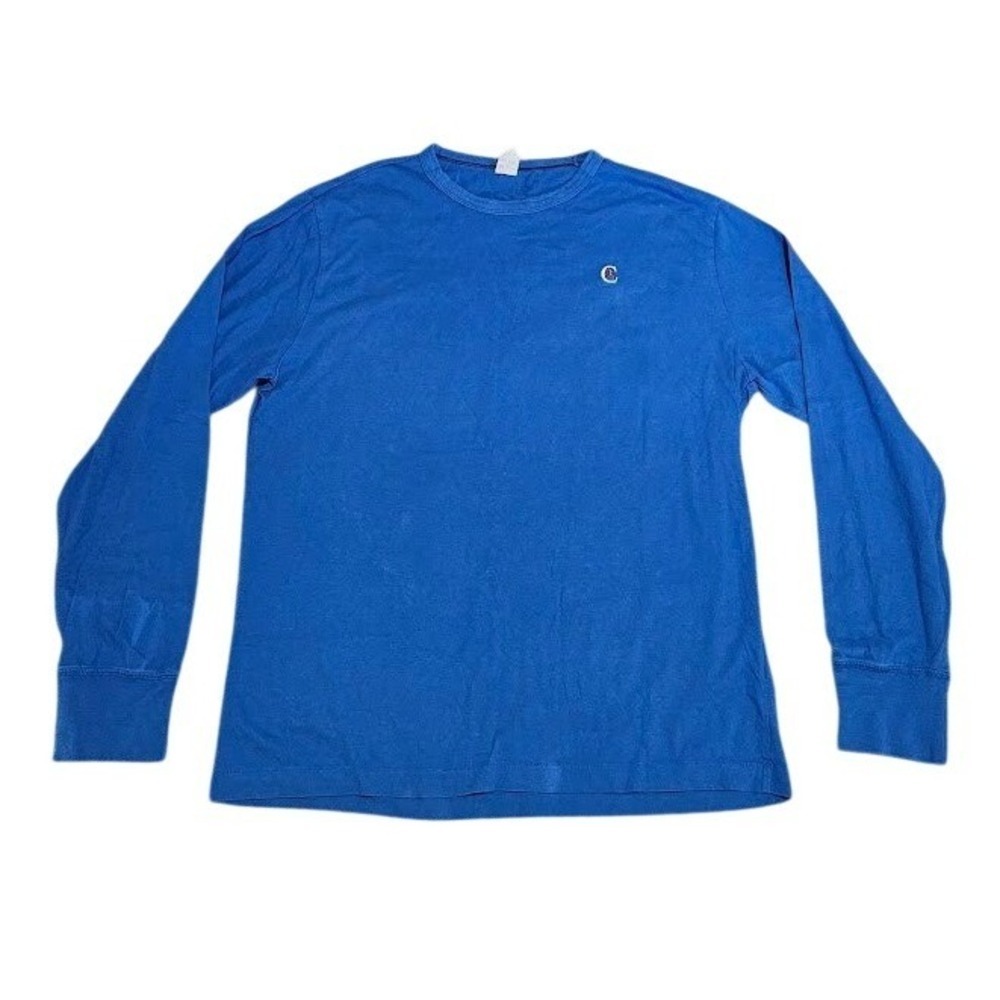 Todd Snyder x Champion Long Sleeve Graphic T-Shirt Men Large Blue Logo Crew Neck